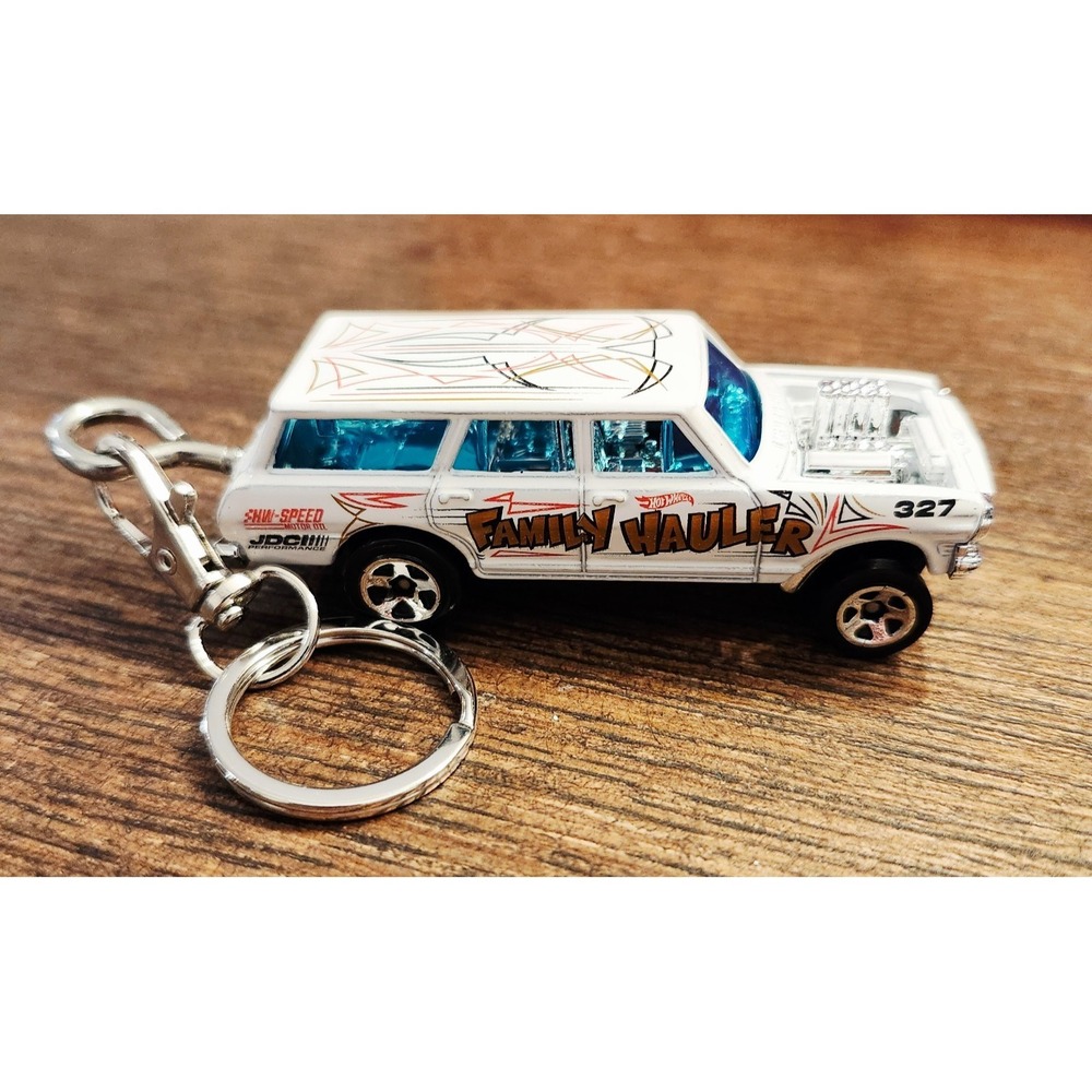 2025 Hot Wheels‎ '64 Nova Wagon Key Chain Gasser White HW Gassers Diecast 1:64